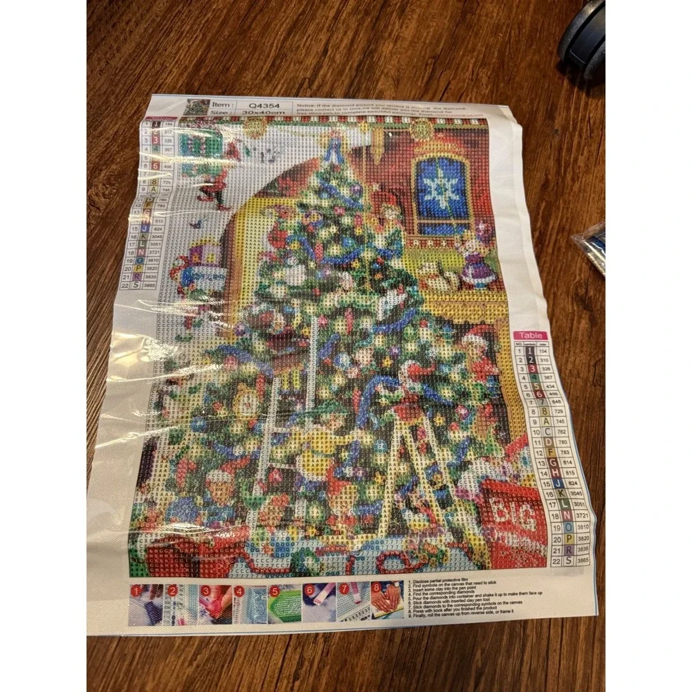 Christmas Tree Diamond Painting Kit DIY 5D Mosaic Holiday‎ Decor 30x40cm Q4354